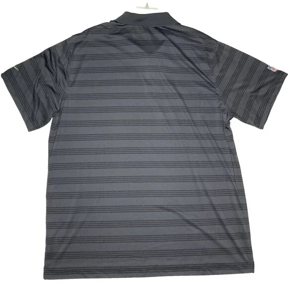 Nike Drifit Polo Men XXL Gray Striped Seattle Seahawks NFL On Field Apparel EUC - Picture 2 of 7